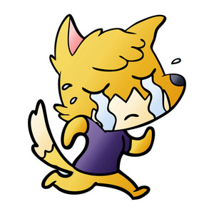 哭泣的狐狸动画片的媒介例证