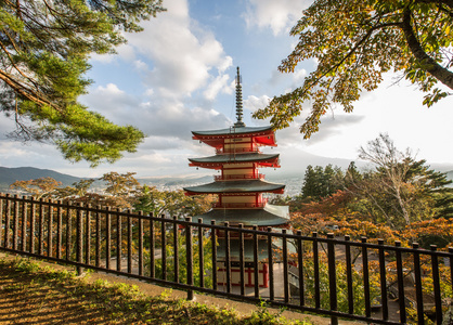 红塔和日本富士山