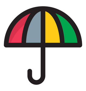 一把打开的雨伞, 梧桐扁平的图标