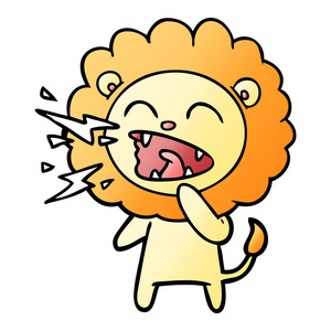 卡通咆哮狮的矢量插图
