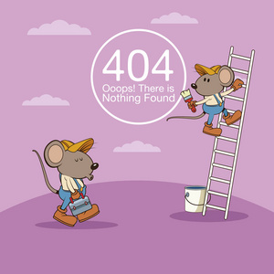 错误404与滑稽的老鼠卡通