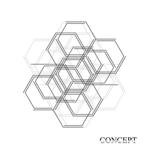 六边形抽象背景。几何科技运动设计。数字数据可视化概念。科学向量例证