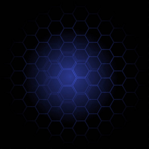 抽象的暗蓝色六边形矢量背景