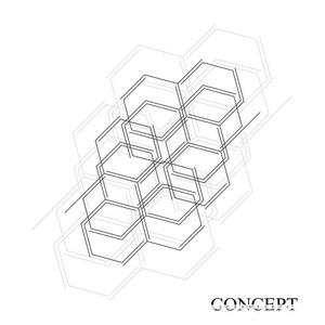 六边形抽象背景。几何科技运动设计。数字数据可视化概念。科学向量例证