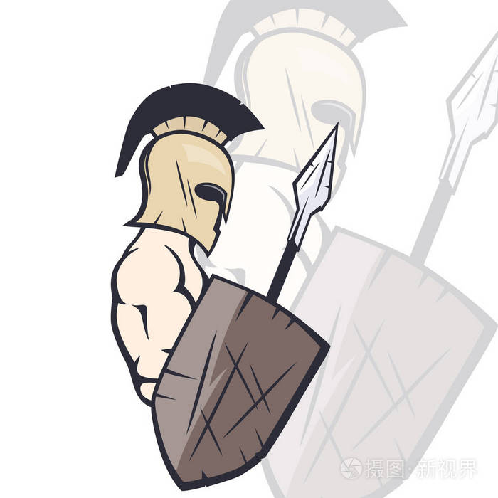 斯巴达人用长矛和盾牌, 希腊勇士头盔