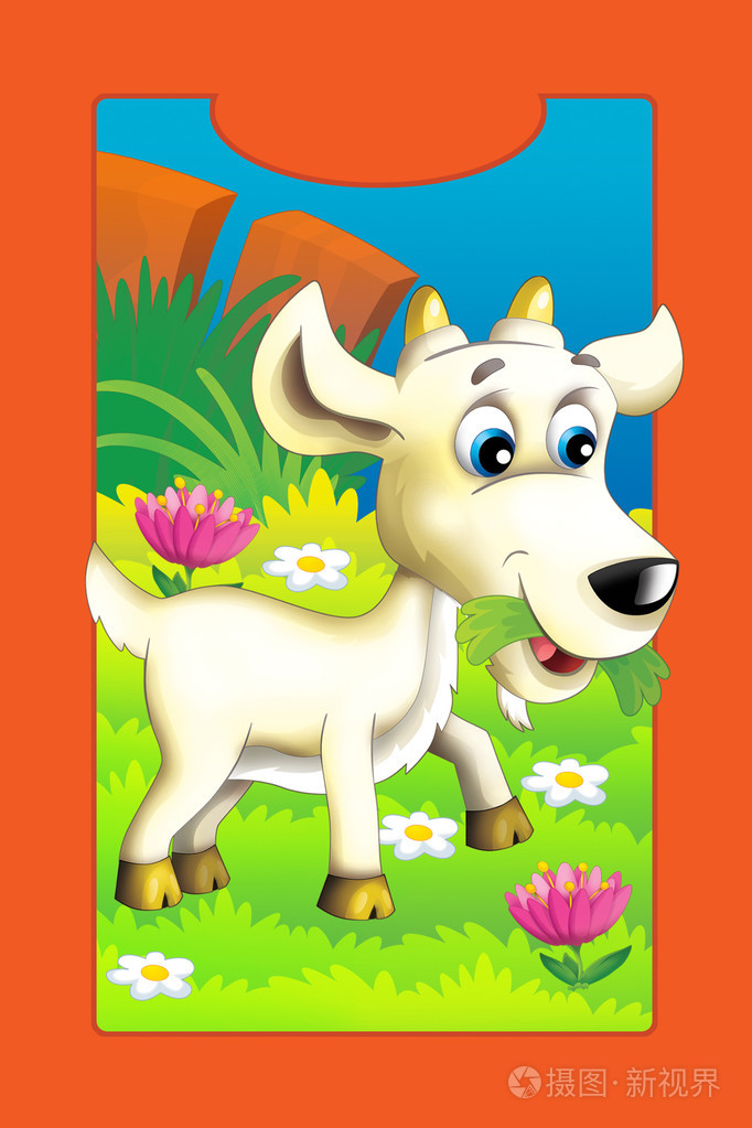 卡通农场动物-山羊