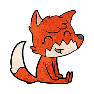 快乐卡通狐狸的矢量插图