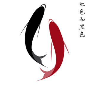 鲤鱼, 锦鲤套, 红色和黑色的鱼照片