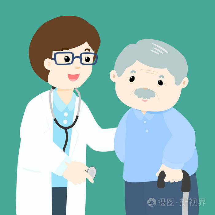 祖父卡通看医生矢量