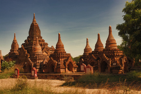缅甸2015年11月28日 切蒂在一座古老的寺庙里的许多风景