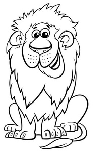 狮子动物字符卡通着色书