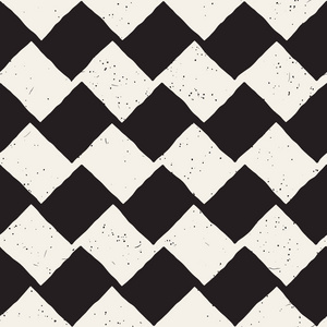 手绘锯齿手绘抽象无缝图案黑白相间.复古垃圾手绘锯齿线纹理照片