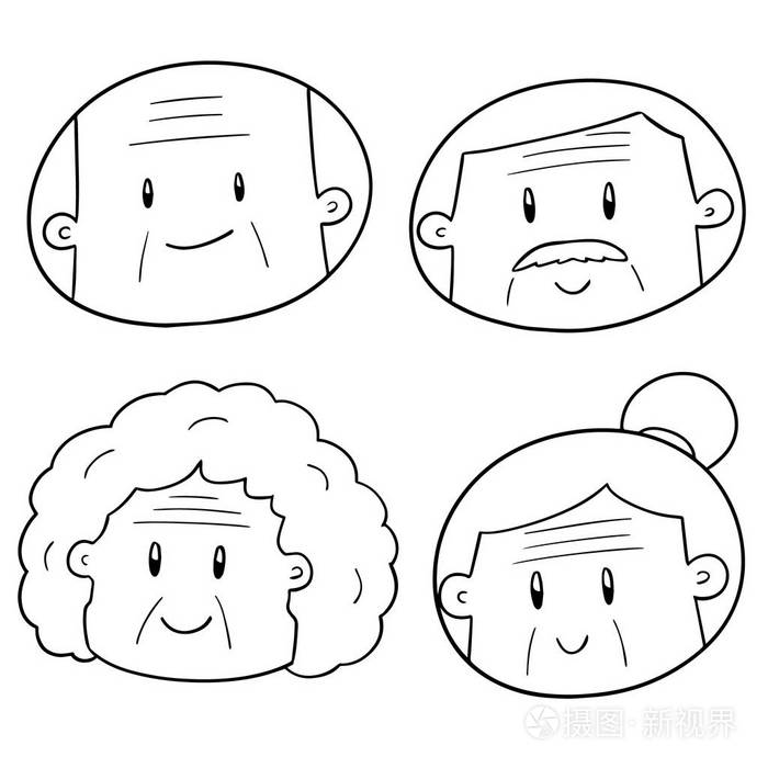 下载小样发票合同问题/举报老年妇女的媒介年长男子向量集老人向量