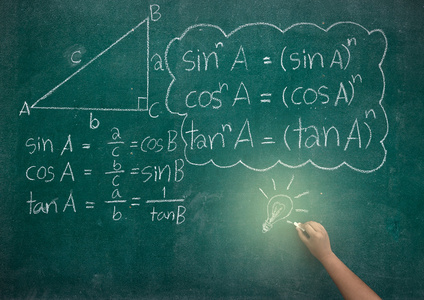 在黑板上写的数学公式