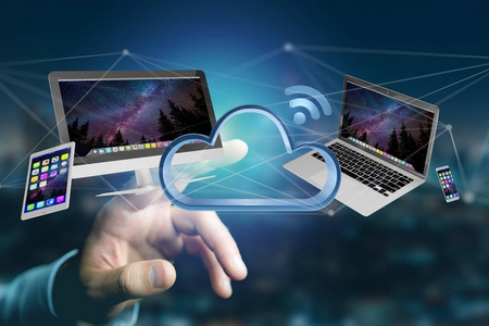 通过连接网络飞行的设备照片