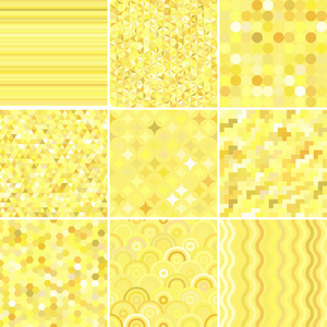 设置与黄色抽象几何复古无缝的模式，为设计 矢量图