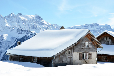 Braunwald，瑞士在冬天