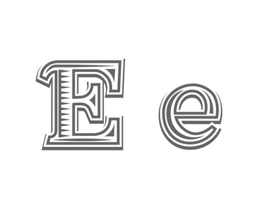 字体纹身雕刻字母 E