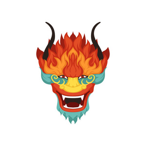 龙头, 多彩的象征中国传统的端午节矢量插图白色背景照片