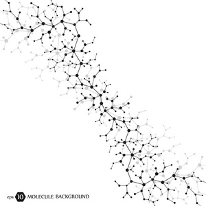 神经元和神经系统的分子概念。科学医学研究。分子结构与微粒。旗帜或传单的科技背景。Eps 10 矢量插画