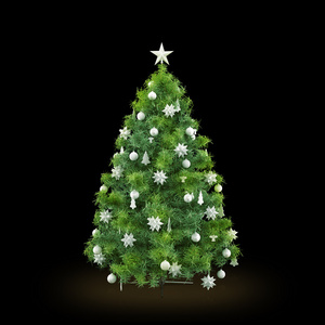 装饰圣诞树上黑色背景