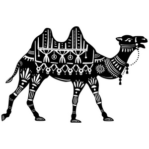 装饰骆驼的程式化图形