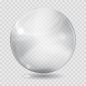 大白色透明的玻璃球体。只有在向量中的透明度