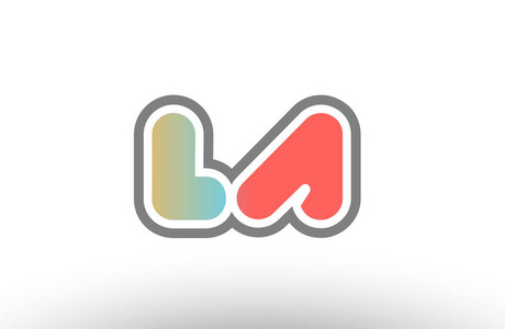 橙色柔和的蓝色字母 la i 标志组合图标照片