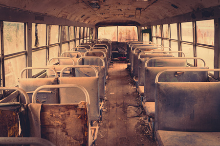 旧公共汽车内部旧公共汽车内部照片