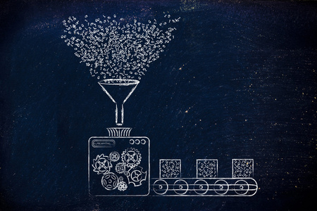 整合数据收集和转换数据的概念照片