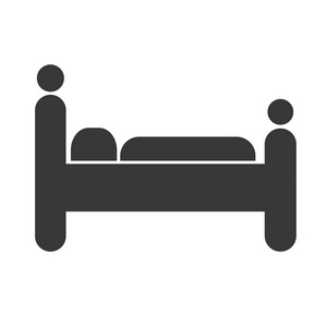 人睡觉象形图酒店或汽车旅馆图标图像