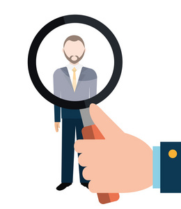 找人和面试网上找人图标抽象矢量插图人力资源矢量图标