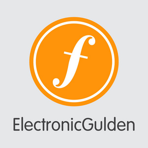 Electronicgulden Cryptocurrency矢量符号图标