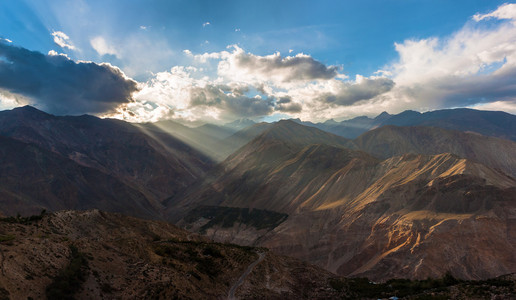 喜马拉雅山风景。查谟和克什米尔邦，印度北部
