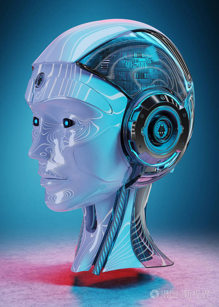 机器人头人工智能3d 渲染