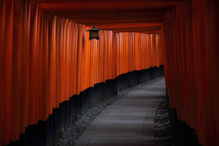 日本京都伏见 Inari 神社红托里门口