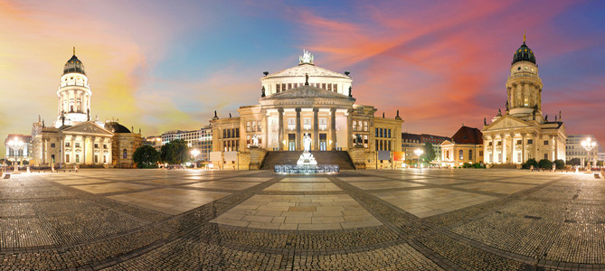 御林广场柏林 (gendarmen 市场) 全景,著名的陆地照片