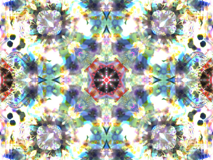 抽象炫彩无缝花纹万花筒