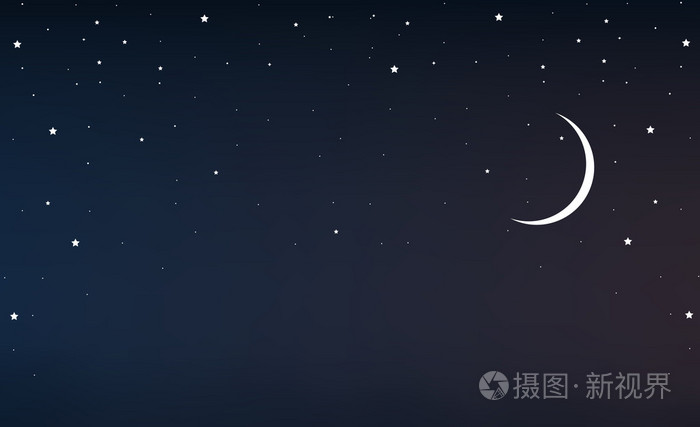 一弯新月和星星的夜空插画 正版商用图片0ggej6 摄图新视界 一弯新月和星星的夜空插画 正版商用图片0ggej6 摄图新视界