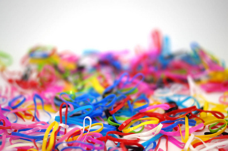 橡胶带, 弹性, 弹性带, 全彩, 一环的伸缩橡胶, 以保持东西在一起。全系列的颜色。生动插图全彩