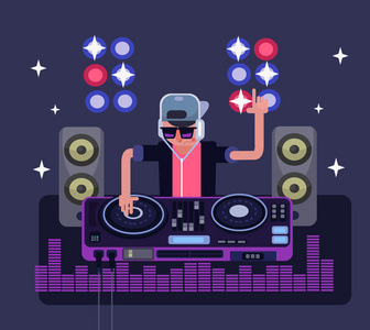 dj 矢量平面插画照片
