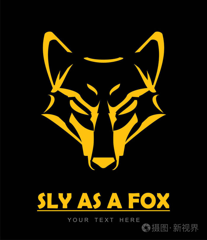 狐狸头.优雅狐狸头线条艺术