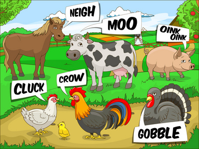农场动物会谈有声动画片图