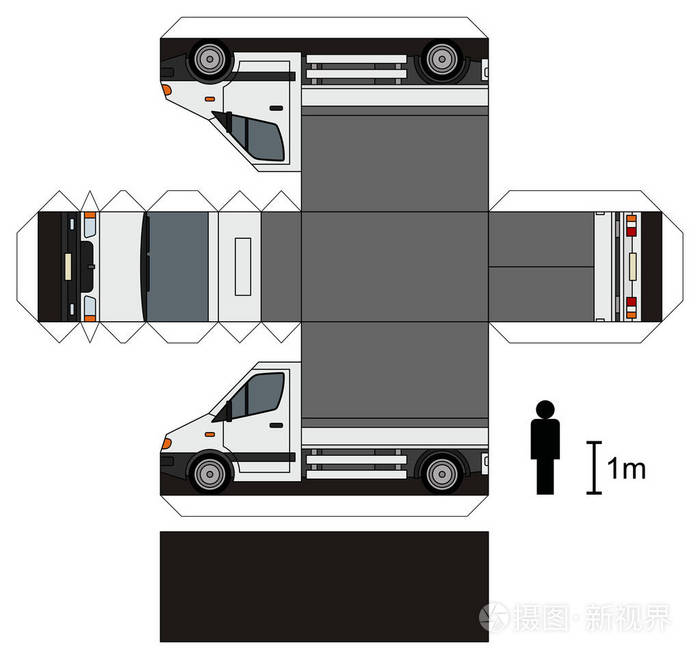 卡车纸模型图纸下载图片