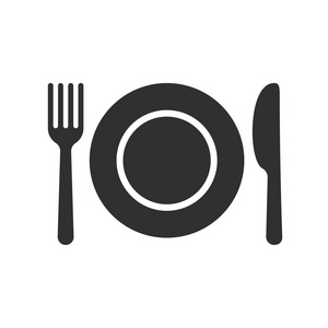盘勺叉矢量餐具矢量图标