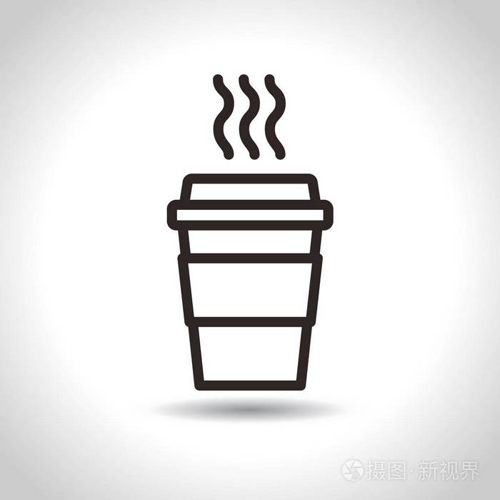 一次性咖啡杯图标.平面设计矢量图