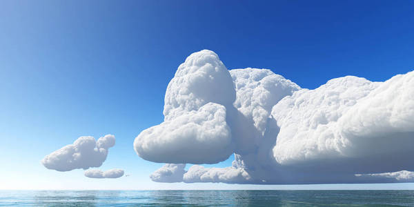 美丽的海景云3d 渲染