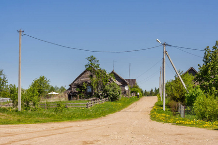 俄罗斯伏尔加的源头附近的村庄 Volgoverkhobvye