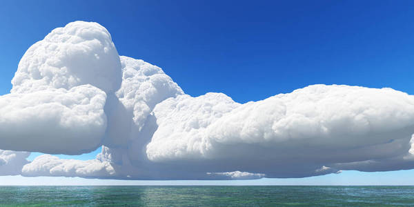 美丽的海景云3d 渲染