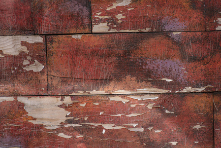 仿古木墙设计与充满活力的绘画垃圾背景